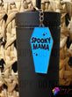 Neon Blue Spooky Mama Coffin Keychain