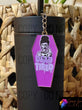 Neon Purple Dead Tired Coffin Keychain