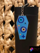 Neon Blue Ojo Coffin Keychain
